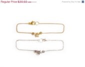 SUMMER SALE Tiny Star Bracelet, Three Stars Gold or Silver Charm Bracelet, Constellation Bracelet - Tiny Treasures Collection