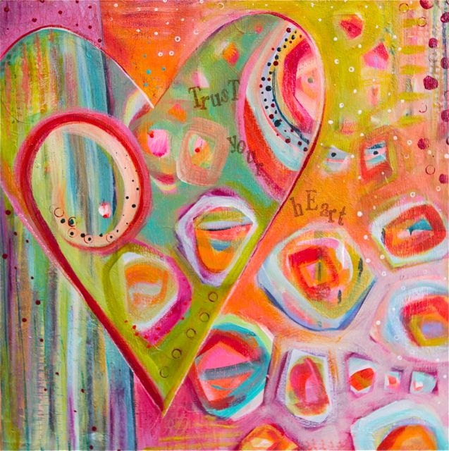Colorful Heart & LOVE Abstract Fine Art Print