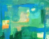 Summer Bubbles Original Acrylic Large Painting 18 x 30 x 1.5  Home Decor Gallery Wrap No Frame Needed
