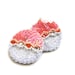 Earrings Peach White Sequins embroidered felt summer pastel