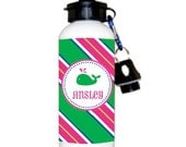 Personalized Water Bottle - Pink Whale
