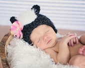 Crochet Baby Stinky the Skunk Beanie, Custom Made Handmade Newborn, 0-3, 3-6 Months Boy Girl Photo Photography Prop Shower Gift Animal Hat