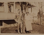 Vintage Photo of a Man and Woman Standing Beneath a Tree C030