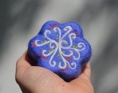 Felted Soap Blue Swirl Flower ( Apricot Freesia )