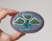 Felted Soap Gray Soap with Bonsai Tree