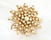 Vintage Judy Lee Faux Pearl Floral Motif Brooch