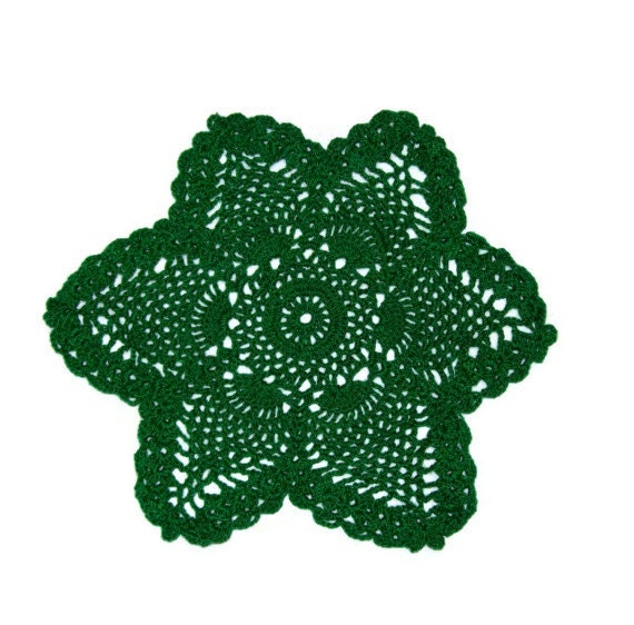 Green 6 Pointed Star Pineapple Doily St Patrick's Day