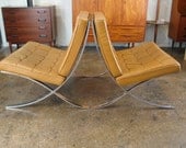 Pair of Knoll Barcelona Chairs by Ludwig Mies Van Der Rohe
