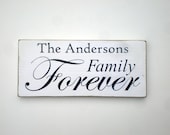 Personalized Family Forever Carved Wood Sign