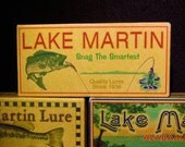 Lake Martin Alabama Bass Fishing Cabin Decor Lure Boxes