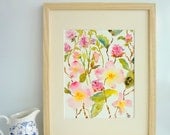 Dogwood Inspiration No. 2, Original Watercolor Flower Painting, 9x12