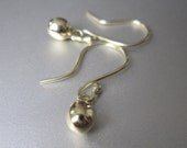 Solid 14k Green Gold Drop Earrings