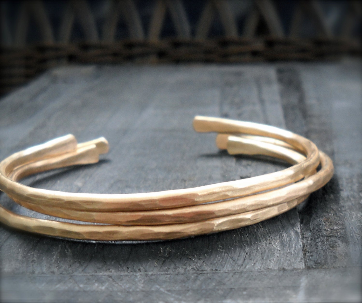 Skinny Stacking Cuffs Brass