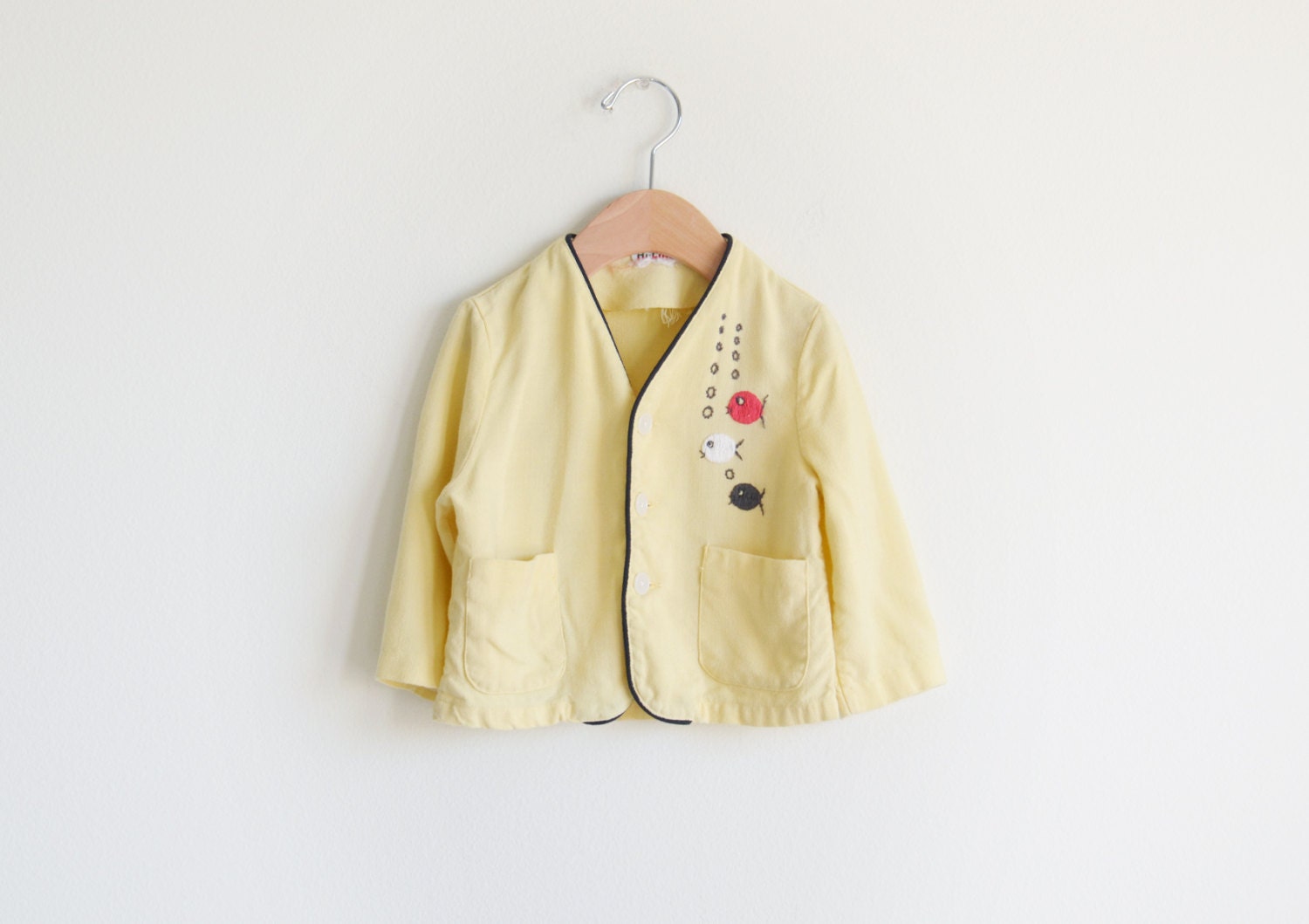 Vintage yellow spring jacket for baby boy and girl .