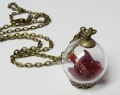Red Glass Bubble Ball Pendant