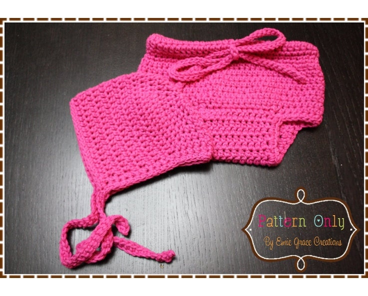 Bonnet Hat and Diaper Cover Pattern SET - BASIC - 309, 713