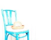 Vintage Bistro Chairs. SHabby Chic Cottage Furniture. Distressed Teal. Vintage Pair of Cafe Chairs. Home Decor
