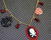 Skull Cameo Charm Necklace
