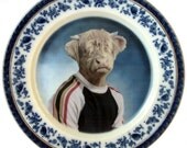 Johnny, School Portrait - Altered Vintage plate 9.75"