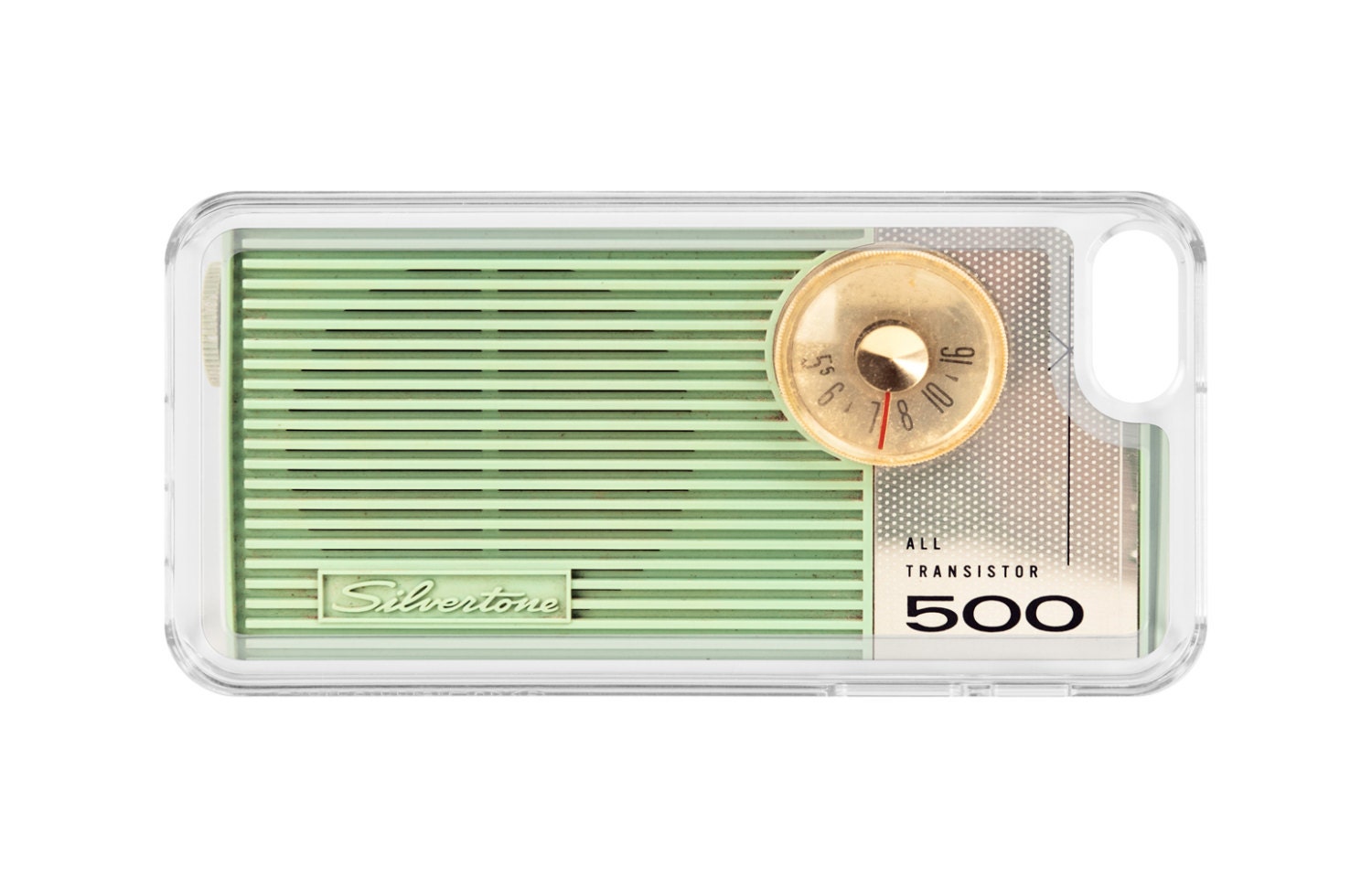 iPhone 5 Case vintage Transistor radio iphone 5 cover metal photo iphone case Silvertone 500 pale green retro look red dial gold