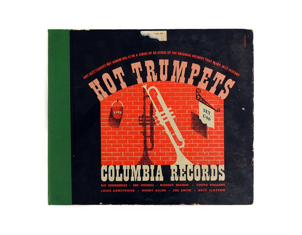 Alex Steinweiss 10-inch 78rpm record album design, 1941. "Hot Trumpets"