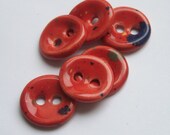 Mandarin Orange Ceramic Buttons