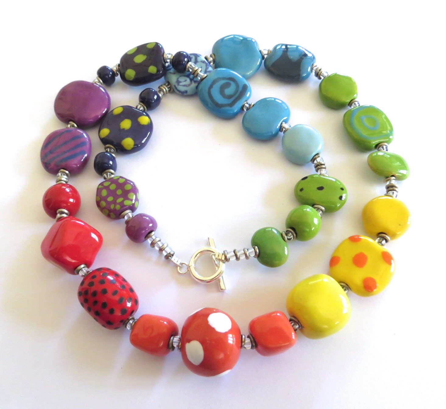 Beaded Necklace, Kazuri Beads,  Fair Trade, Ceramic Jewellery