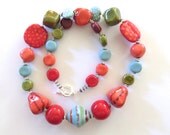Beaded Necklace, Statement Necklace, Kazuri Bead Necklace, Fair Trade