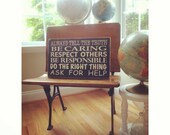 NEW Classroom Rules Version II Sign in Black with White Letters - Makes a wonderful Teacher's Gift Education Nation
