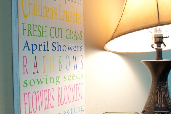 Spring Fun with Bunting Typography Word Art Sign - Limited Edition