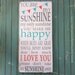 You Are My Sunshine Sign with Bunting Typography Word Art