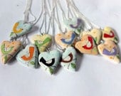 Heart Necklace, Bridesmaid Favors, Bird Pendant