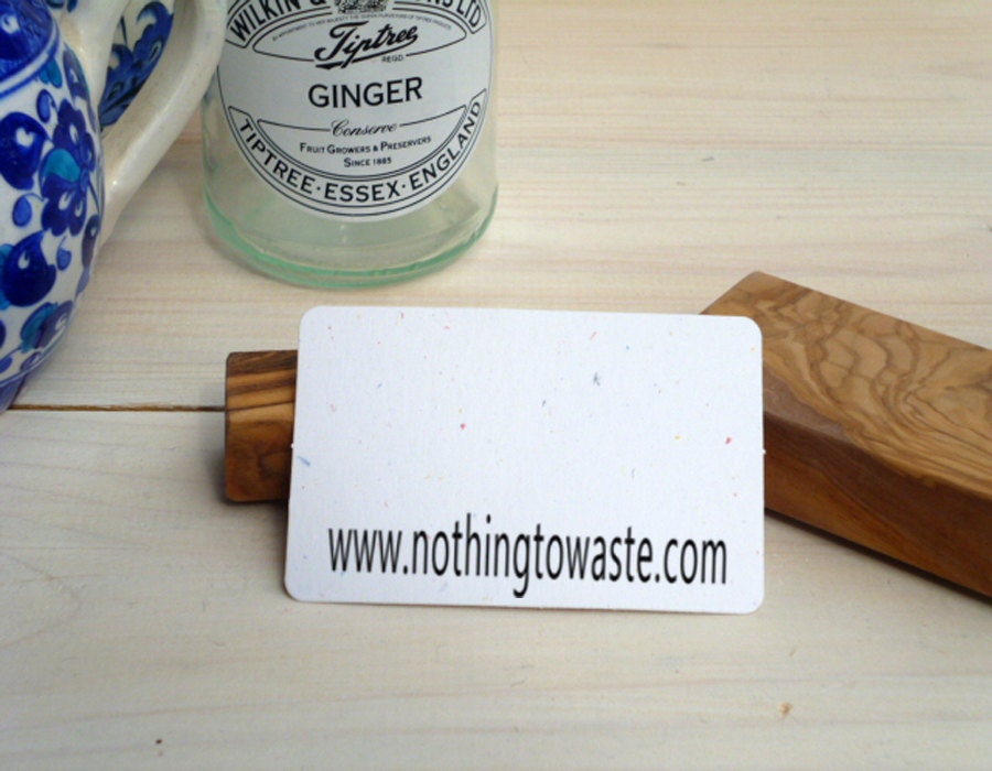 Small Olive Wood Business Stamp - Your Web Address