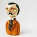Victorian moustache gentleman bust - Art figurine - Paper clay sculpture - One of a kind - handsculpted