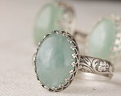 Aquamarine and Sterling Ring Size 8