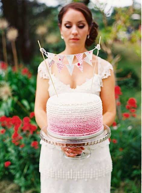 Cake Bunting - TILDA - A Pretty Fabric Cake Topper, perfect for Weddings, Parties and Baby Showers