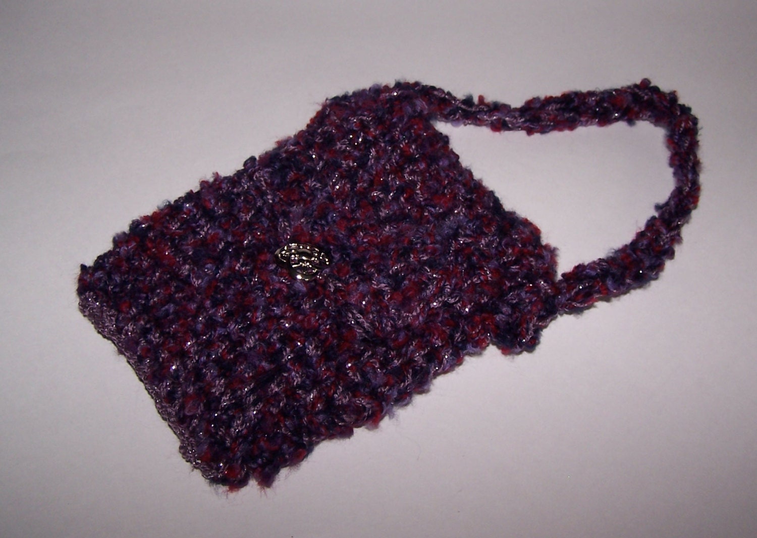 Smartphone Clutch, Purple Navy Red Crochet Pouch, Mini Purse, Purse for Women and Teen Girls, Crocheted Bag, Accessories, Crocheted Clutch