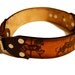 Circus Dog Collar Handmade Leather Screenprinted w Carousel Animals and Polka Dots