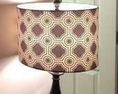 Beautiful Lamp Shade made with Joel Dewberry's Gensing Tilrs fabric in grey