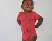 Arrows Organic Baby Onesie in Pomegranate Pink