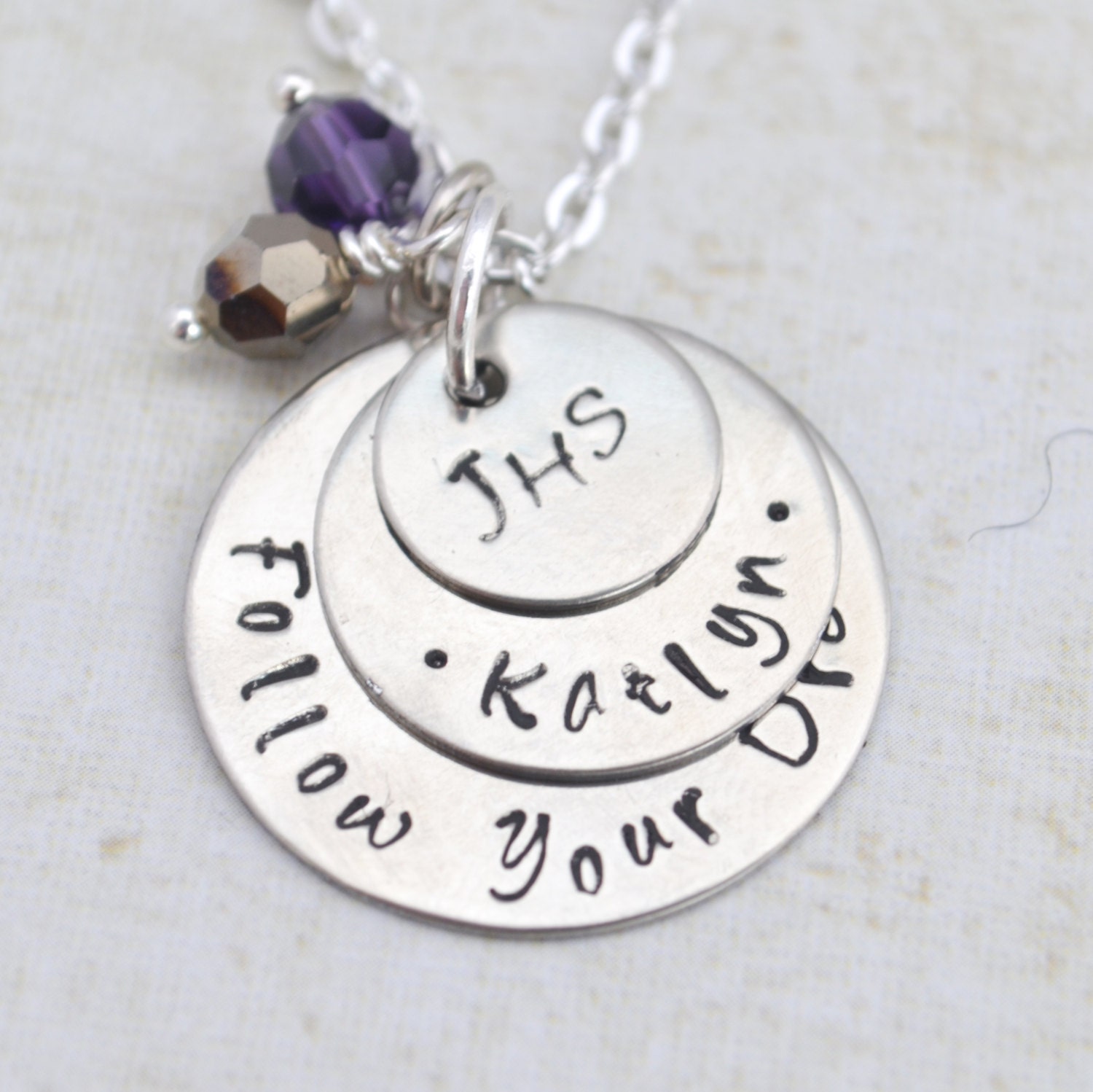Personalized Graduation Necklace, Senior Necklace, Class of 2013, High School, College, Gift, Graduation Cap Necklace, Hand Stamped Jewelry