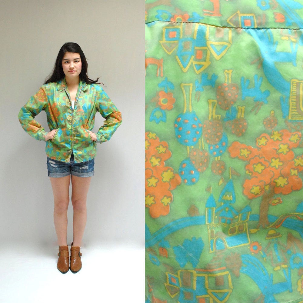 Nylon Jacket  //  Windbreaker Parka //  WOODLAND PRINT
