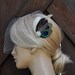 Birdcage Veil ,peacock Feathers Fascinator,(2 ITEMS),bridal Feathers Fascinator, Hair Accessories,bridal head piece