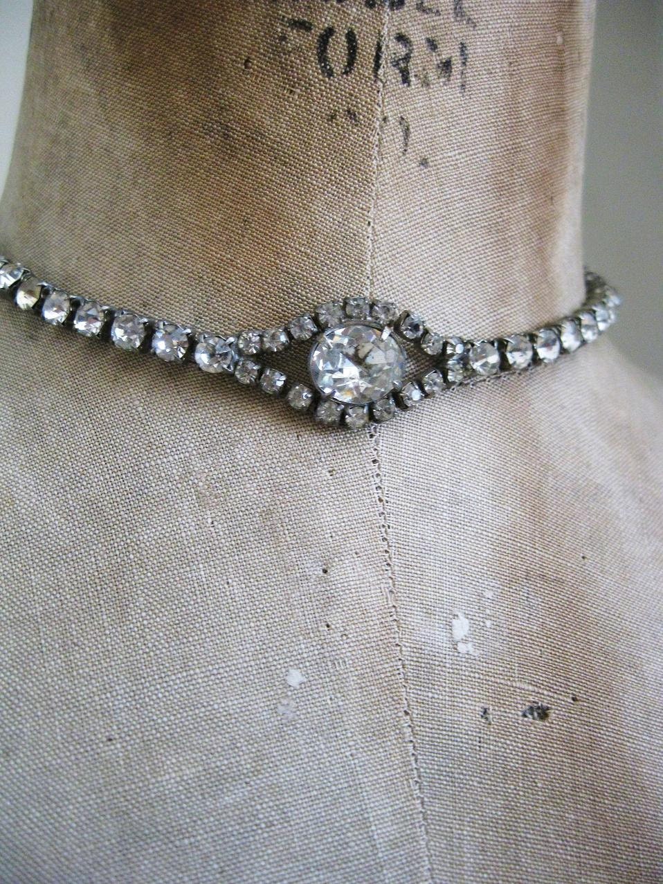 SALE...Vintage Rhinestone Choker