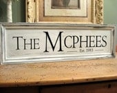 Carved Shabby Chic  Sign Personalized Family Name Sign Last Name Frame