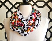 Flowers and Dots Tuesday Infinity Scarf