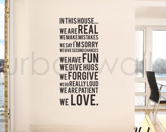 Vinyl Wall Sticker Decal, In this house we do