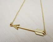 Gold Arrow Necklace, Gift for Her