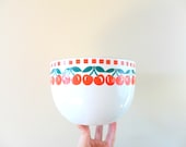 vintage large hackman kaj franck white enamel cherry bowl - midcentury modern - 1960s