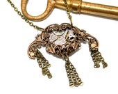Steampunk Necklace Heart Filigree Valentine Heart Necklace Steampunk Style Victorian Steampunk Jewelry
